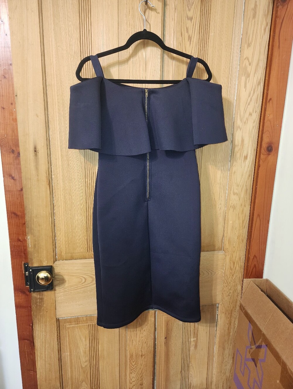 Gianni Bini, Lori Navy Off Shoulder Women's Dress, Size Large - Picture 4 of 8